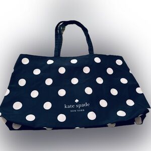 Kate Spade Large Navy and White Polka Dot Tote